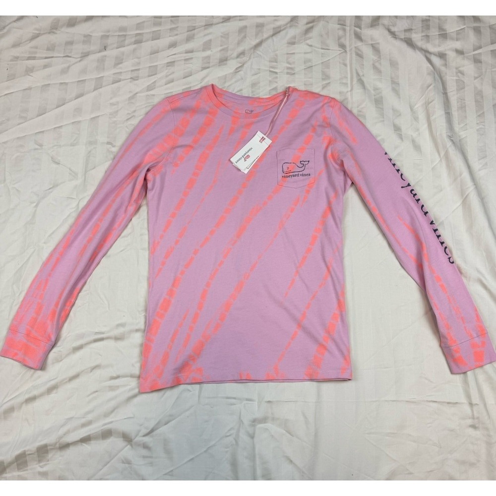 Vineyard Vines Pink Lavender Tie Dye Long Sleeve Pocket Tee XS NWT 2V001742